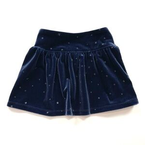 J. CREW Crewcuts Navy Blue Velvet Skirt w Silver Star Accents